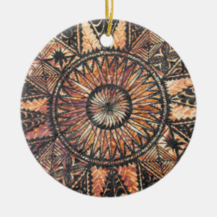 Kapa Ursprüngliches Hawaiisches Tattoo-Tapa Keramik Ornament