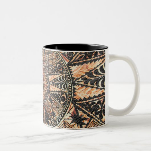 Kapa Ursprüngliches Hawaiisches Tattoo-Tapa Zweifarbige Tasse (Rechts)