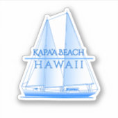 Kapa'a Beach Coastal Nautical Segelschiff Aufkleber (Vorderseite)