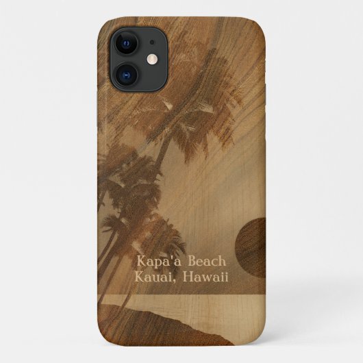 Kapaa Sunset Hawaiian Imitats Koa Wood Case-Mate iPhone Hülle (Rückseite)