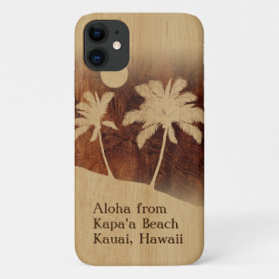 Kapaa Sunset Hawaiian Imitats Koa Wood Twin Palm Case-Mate iPhone Hülle