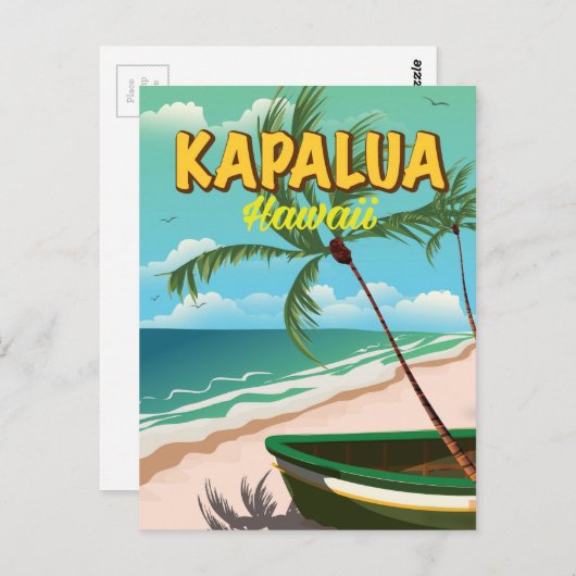 Kapalua Hawaii Reiseplakat Postkarte (Vorne/Hinten)