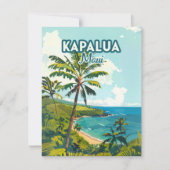 Kapalua Maui Hawaii Bay Beach Resort Retro Card (Vorderseite)