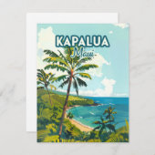 Kapalua Maui Hawaii Bay Beach Resort Retro Card (Vorne/Hinten)
