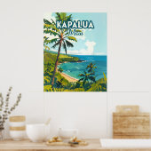 Kapalua Maui Hawaii Bay Beach Vacation Retro Poster (Küche)
