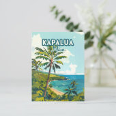 Kapalua Maui Hawaii Bay Beach Vacation Retro Postkarte (Stehend Vorderseite)