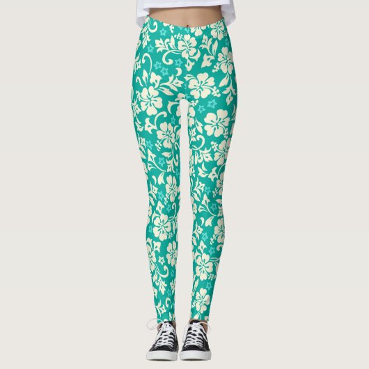 Kapalua Pareau Hawaiianischer Hibiskus Leggings (Vorderseite)