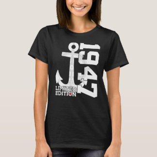 Kapazität 75 Jahre 1947 Matrosen 75. Geburtstag T-Shirt