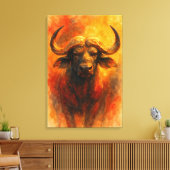 Kapbüffel Südafrika Wandkunst Gemälde Leinwand (Insitu (Wohnzimmer))