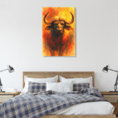 Kapbüffel Südafrika Wandkunst Gemälde Leinwand (Insitu (Schlafzimmer))