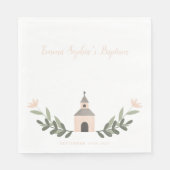 Kapele und Blumen Soft Blush Servietten (Vorderseite)