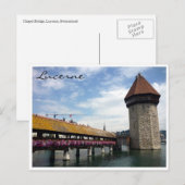 Kapellbrücke blau postkarte (Vorne/Hinten)