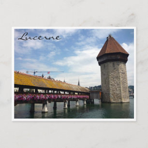 Kapellbrücke blau postkarte