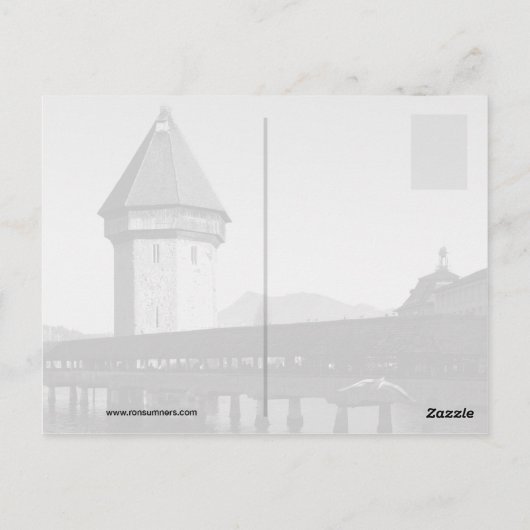 Kapellbrücke Luzern in der Schweiz Postkarte (Rückseite)