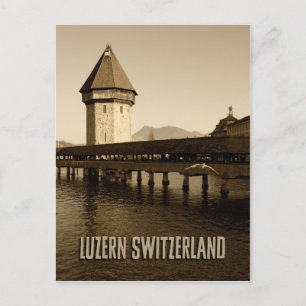 Kapellbrücke Luzern in der Schweiz Postkarte