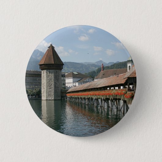 Kapellbrücke, Luzern, Schweiz Button (Vorderseite)