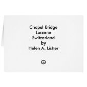 Kapellbrücke, Luzern, Schweiz Karte (Rückseite Horizontal)