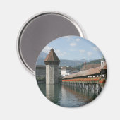 Kapellbrücke, Luzern, Schweiz Magnet (Vorderseite/Rückseite)
