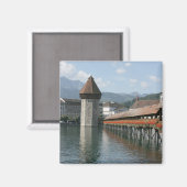 Kapellbrücke, Luzern, Schweiz Magnet (Vorderseite/Rückseite)