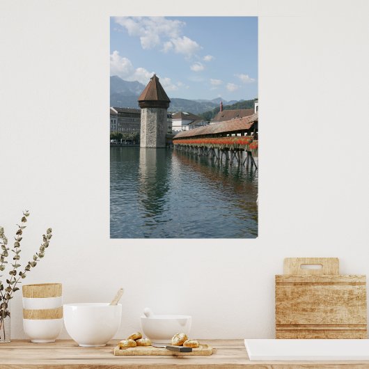 Kapellbrücke, Luzern, Schweiz Poster (Küche)