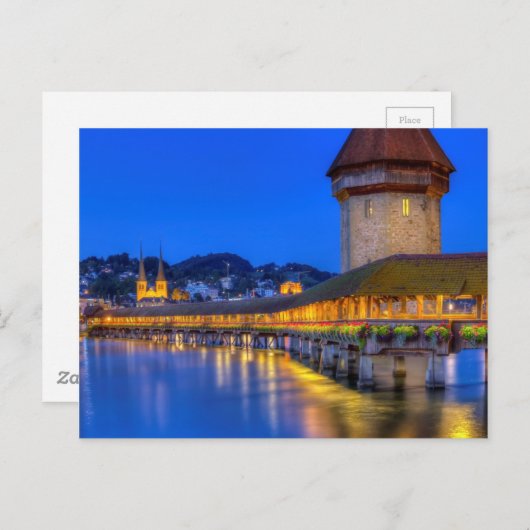 Kapellbrucke, Luzern, Schweiz Postkarte (Vorne/Hinten)