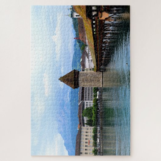 Kapellbrücke - Monte Pilatus - Luzern Schweiz Puzzle (Vertikal)
