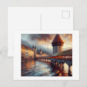 Kapellbrücke Schweiz, Postkarte (Vorne/Hinten)