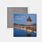 Kapellbrücke, Vierwaldstättersee, Schweiz Magnet (Vorderseite/Rückseite)