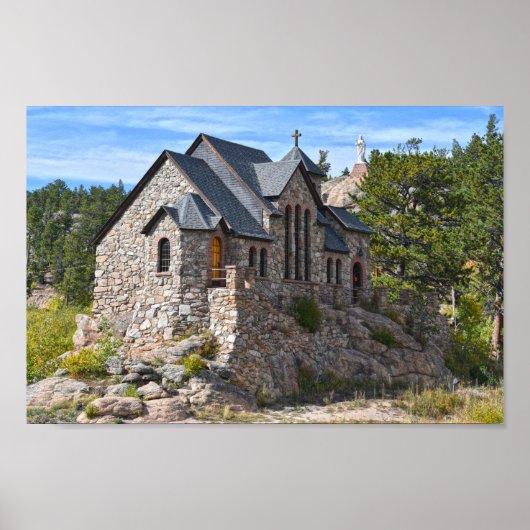 Kapelle am Felsen, Allenspark, Colorado Poster (Vorne)