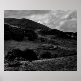 Kapelle auf dem Weg zum monchromen Sonnenplakat Poster