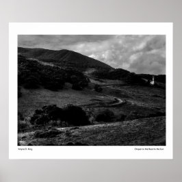 Kapelle auf dem Weg zur Sun Monochrome Card Poster