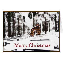 Kapelle des Waldes in einer schneeweißen Weihnacht