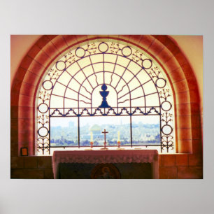 Kapelle "Dominus Flevit" in Jerusalem, Olive-Berg Poster