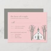 Kapelle Hochzeit RSVP / Antwortkarte (Vorne/Hinten)