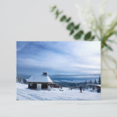 Kapelle im Alpenschnee Dankeskarte (Stehend Vorderseite)