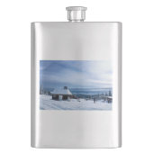 Kapelle im Alpenschnee Flachmann (Vorderseite)