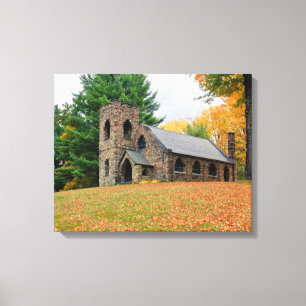 Kapelle im Herbst Leinwanddruck