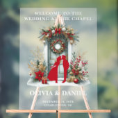 Kapelle im Schnee Winter Willkommen Mattiert Acrylschild (Neutral)