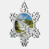 Kapelle in Azoren-Inseln Schneeflocken Zinn-Ornament (Rechts)