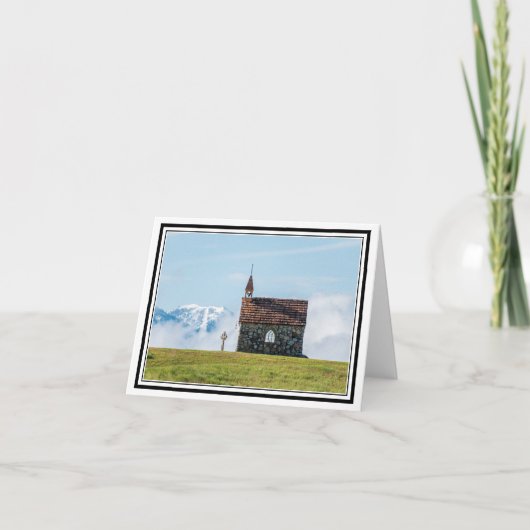 Kapelle in den Wolken Dankeskarte (Vorderseite)