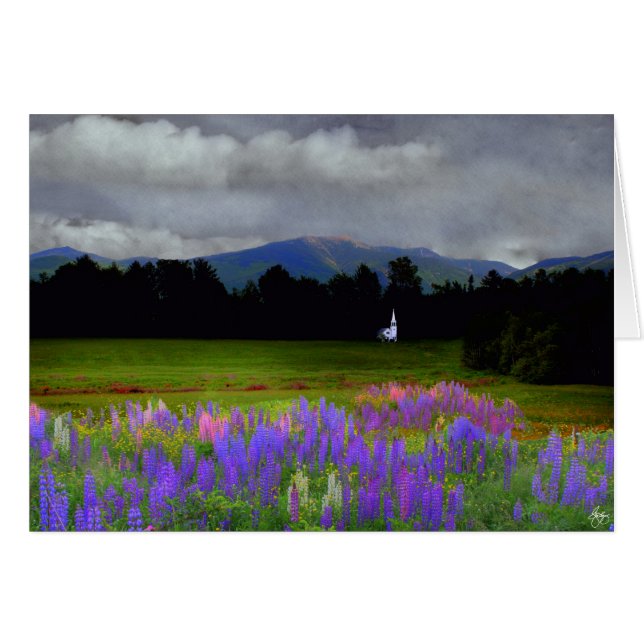 Kapelle in der Lupine Mindscape Card (Vorderseite (Horizontal))