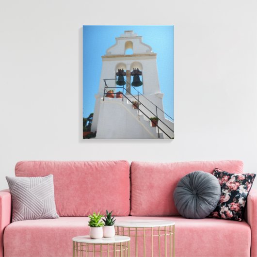 Kapelle in Mouse Island, Korfu, Griechenland Leinwanddruck (Insitu (Wohnzimmer))