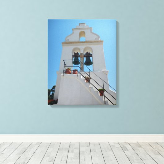 Kapelle in Mouse Island, Korfu, Griechenland Leinwanddruck (Insitu (Holzboden))