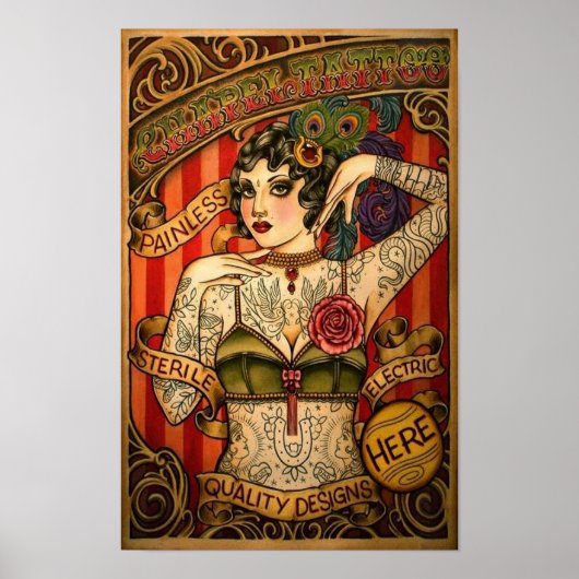 Kapelle Tattoo Vintag Tattoo Shop Poster (Vorne)