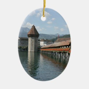 Kapellen-Brücke, Luzerne, die Schweiz Keramik Ornament