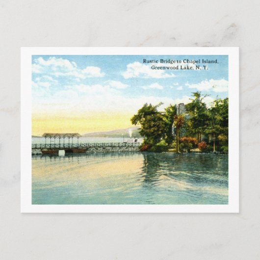 Kapellinsel, Greenwood Lake, NY 1916 Vintag Postkarte (Vorderseite)