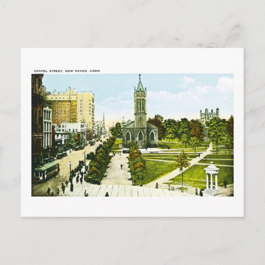 Kapellstraße, New Haven, Connecticut Feiertagspostkarte (Vorderseite)