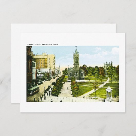 Kapellstraße, New Haven, Connecticut Postkarte (Vorne/Hinten)