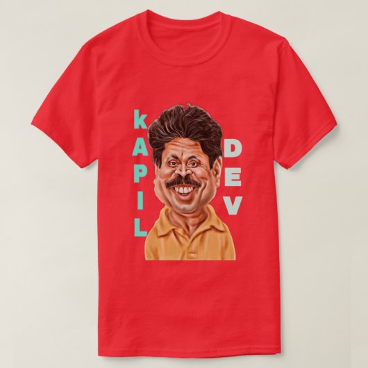 kapil dev berühmter indischer Cricketspieler T-Shirt (Design vorne)