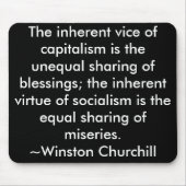 Kapitalismus-/Sozialismus-Zitat Winston Churchill Mousepad (Vorne)